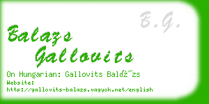 balazs gallovits business card